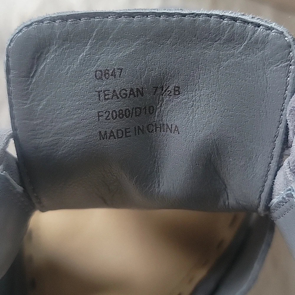 Coach Teagan Gray Shimmer Leather Heeled Sandals - Picture 5 of 7